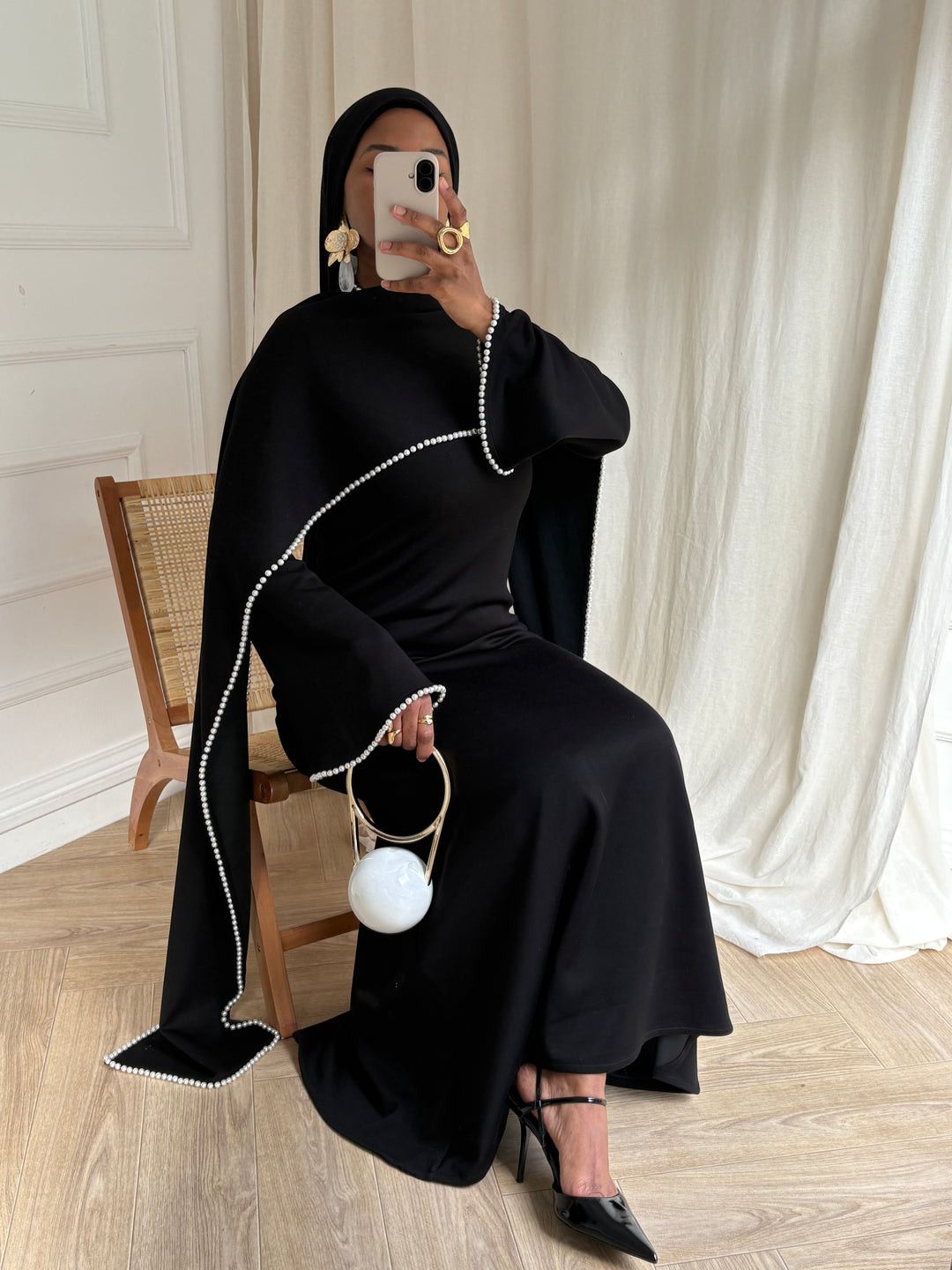 ROBE CAPSULE PERLE( qualité PREMIUM) NOIRE