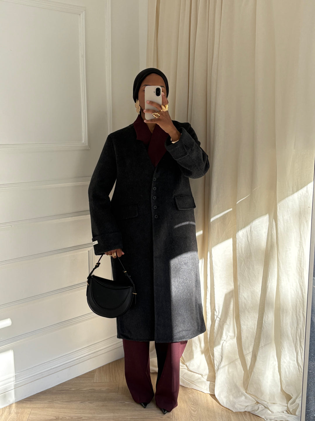 MANTEAU ÉCHARPE - Luxe Gris foncé
