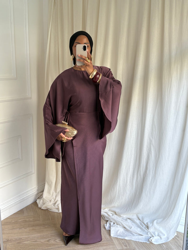 ROBE BUTTERFLY AUBERGINE
