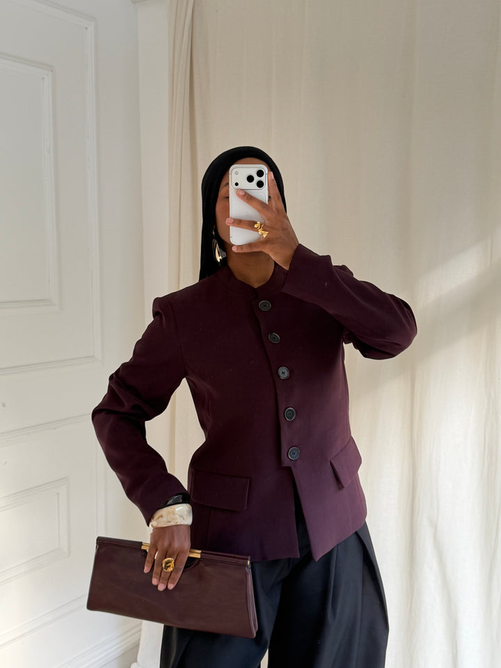 BLAZER PREMIUM COURT À BOUTONS BORDEAUX