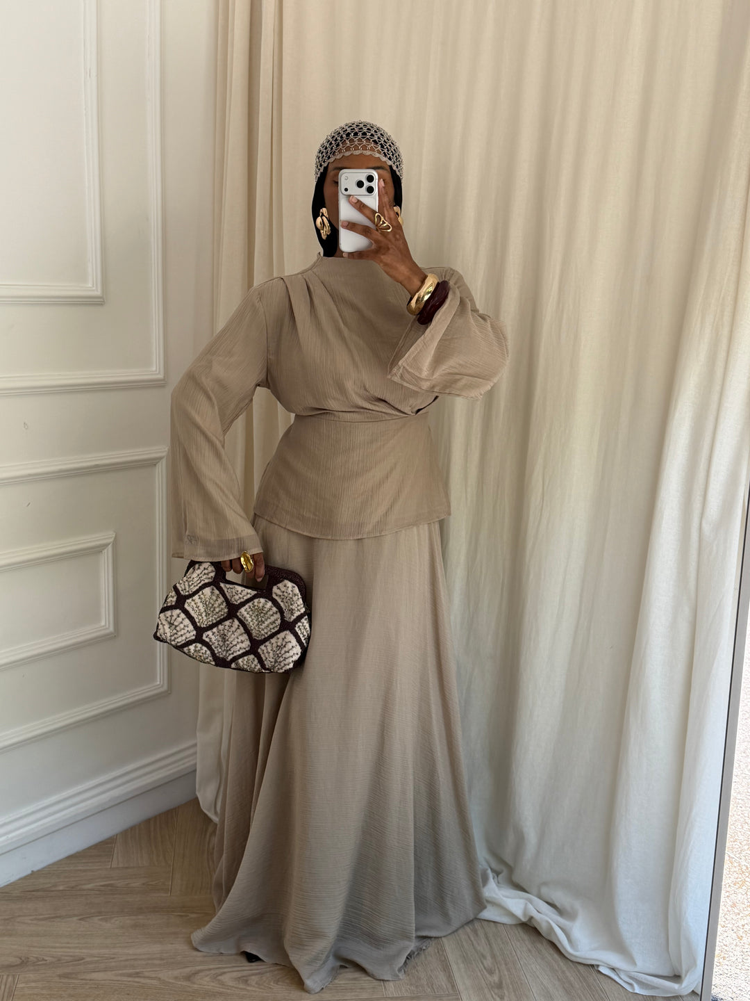 ENSEMBLE JUPE GLORIA TAUPE
