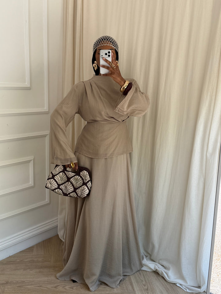 ENSEMBLE JUPE GLORIA TAUPE