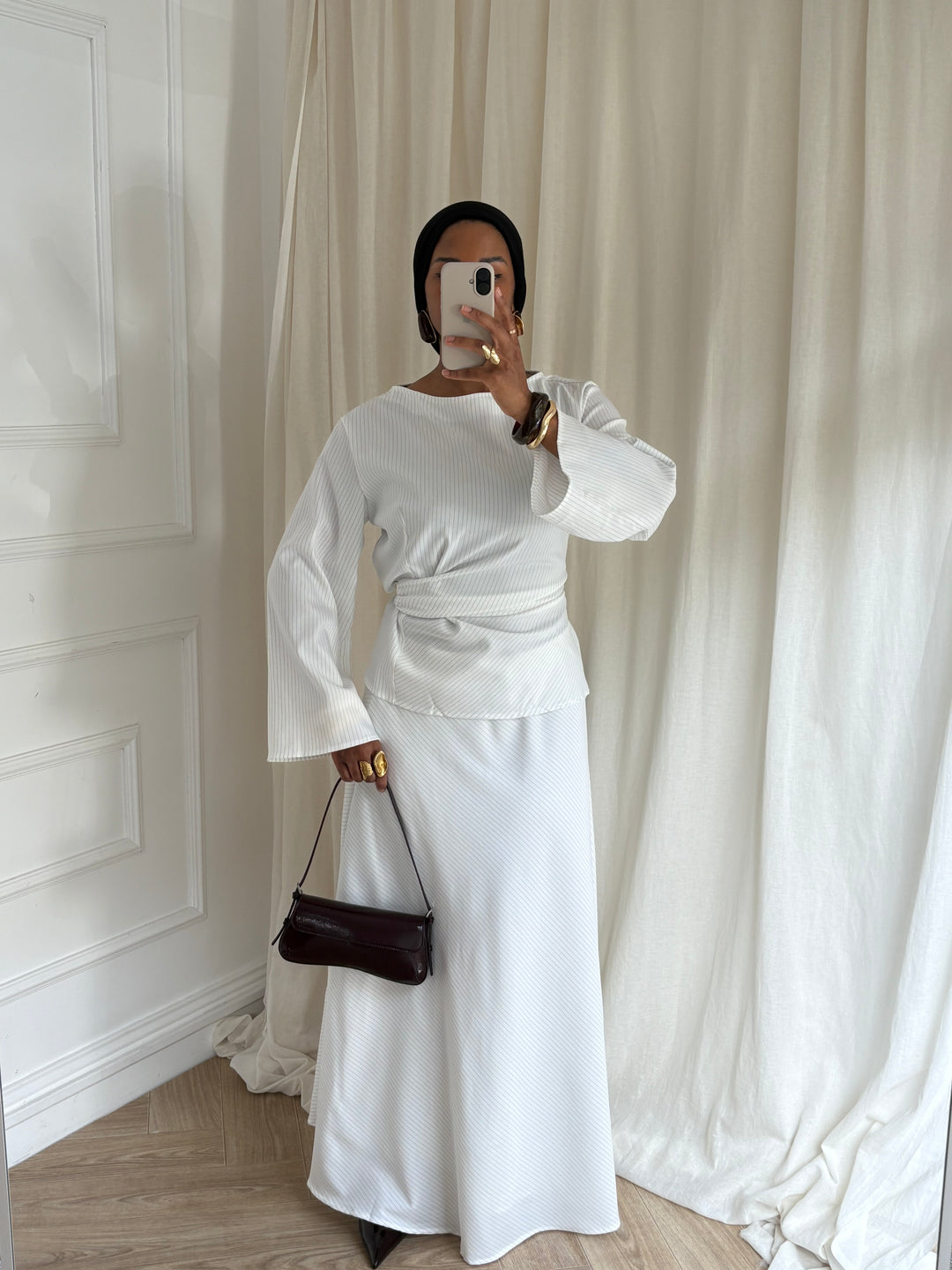 SET A RAYURES BLANC