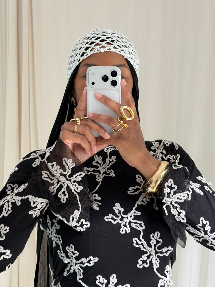 BONNET CROCHET BLANC