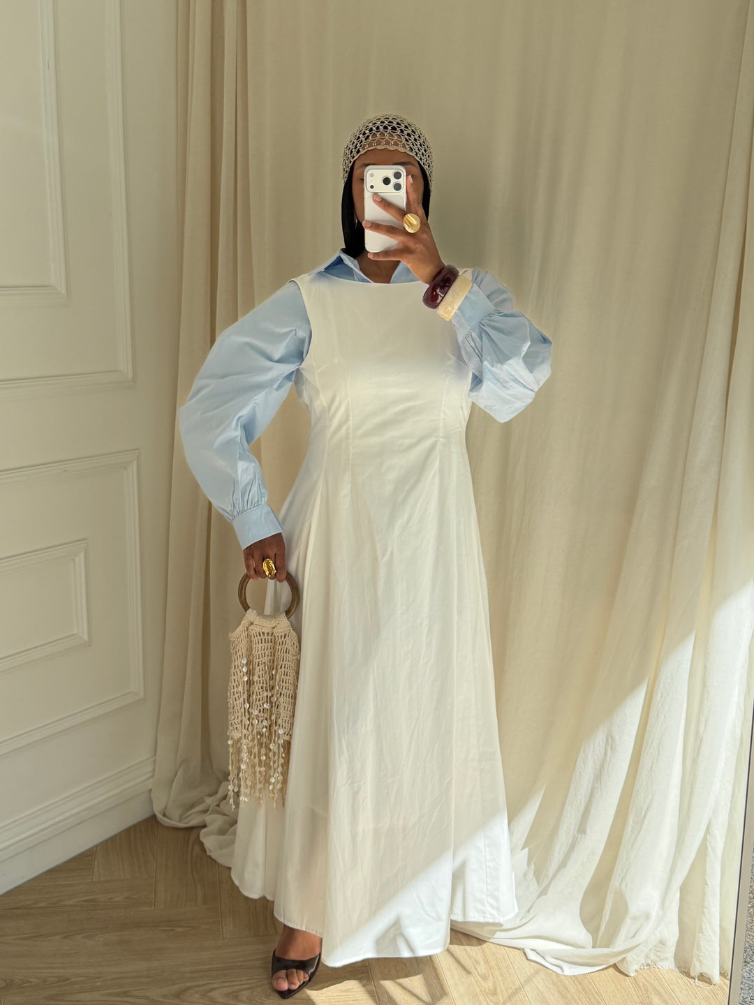 ROBE SANS MANCHES COTON BLANCHE