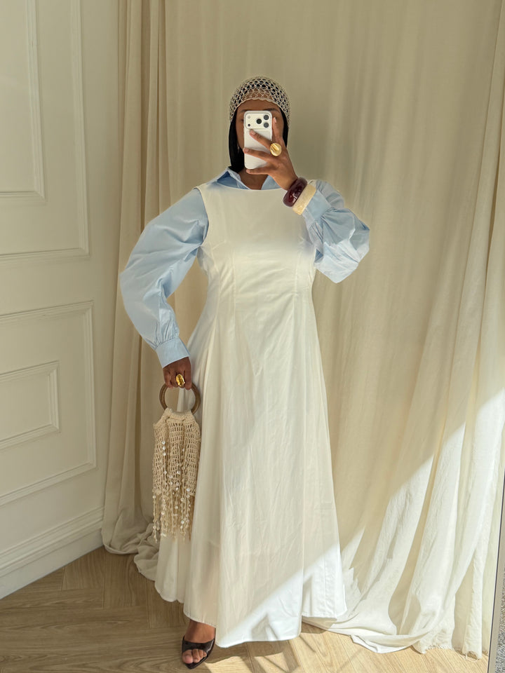 ROBE SANS MANCHES COTON BLANCHE