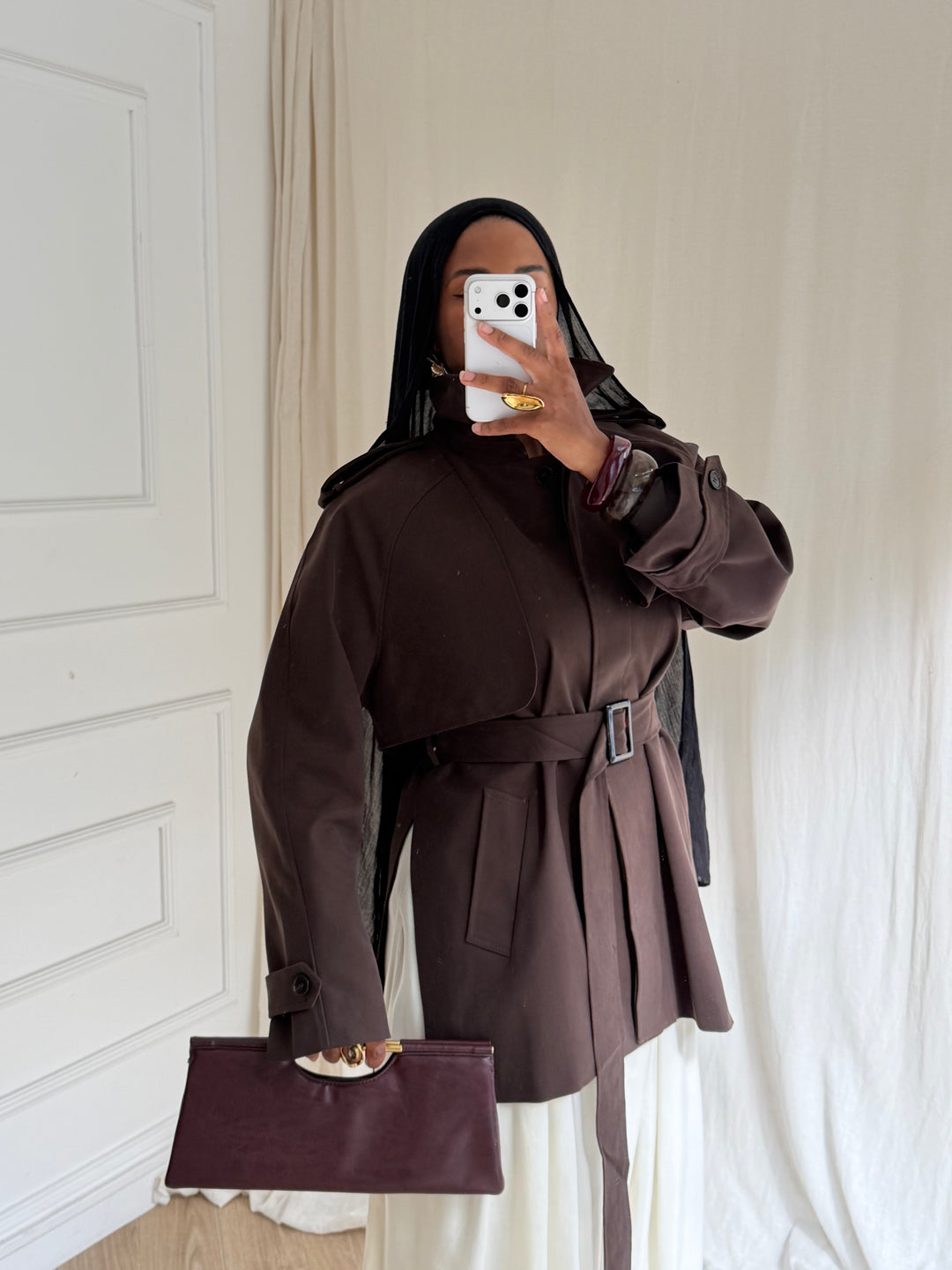 TRENCH COURT LUXURY MARRON