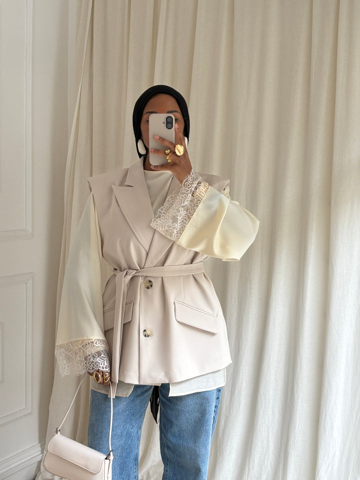 BLAZER PREMIUM SANS MANCHES HADA BEIGE