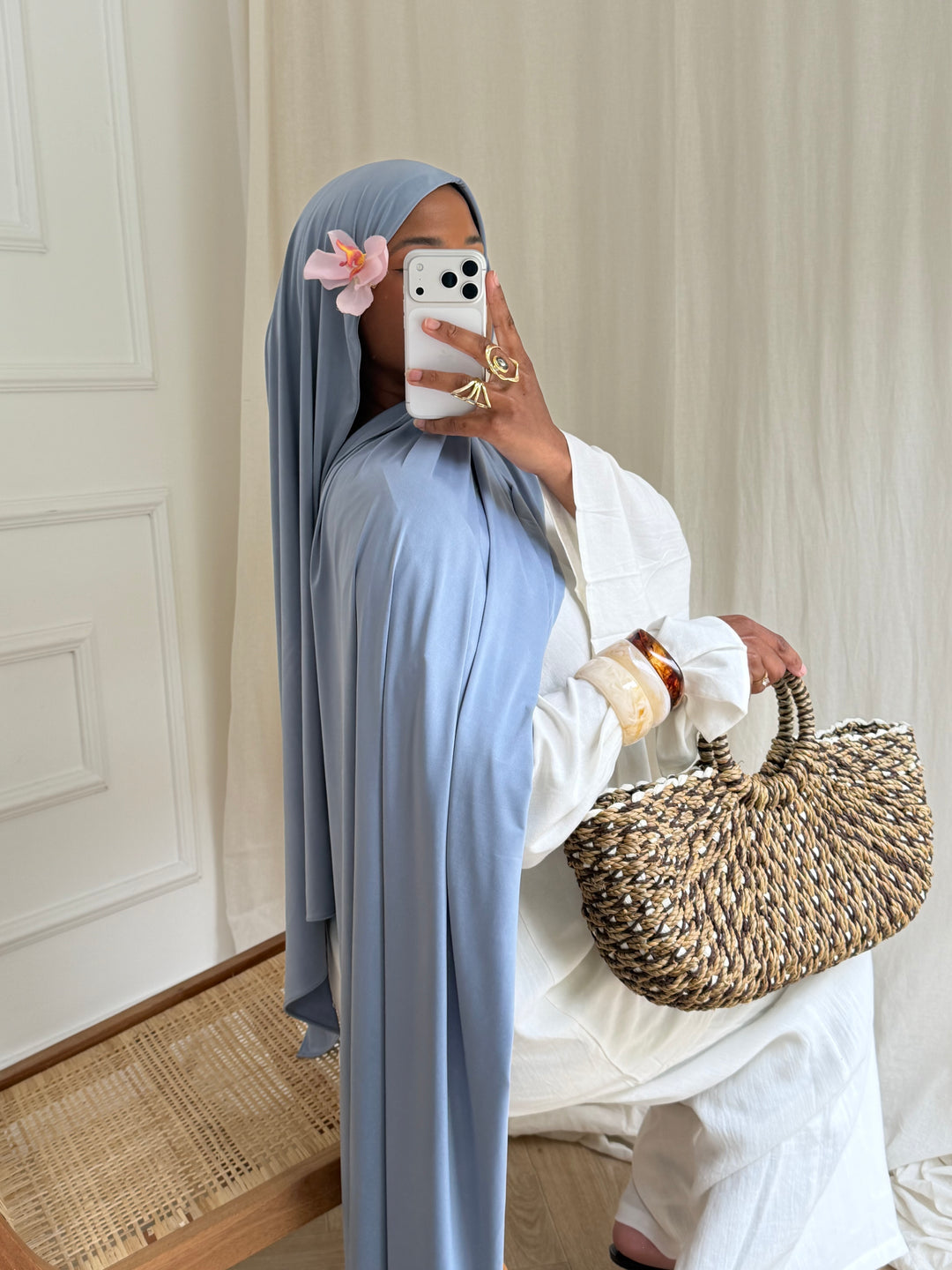 MAXI HIJAB JERSEY LIQUID BLEU JEAN