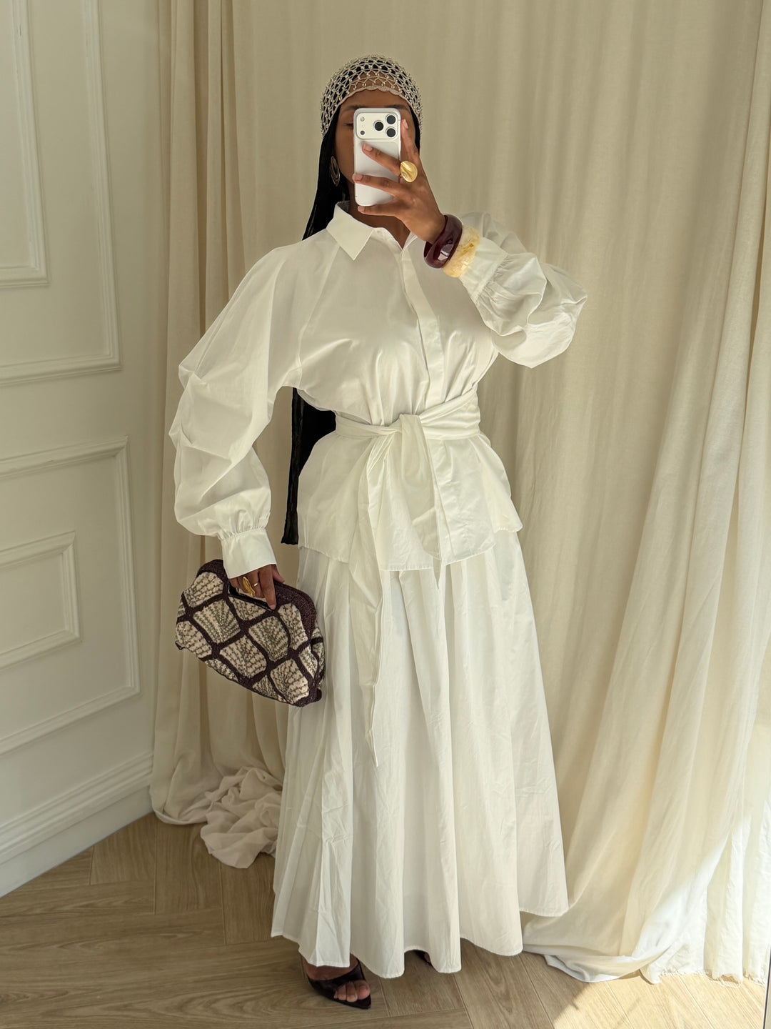 ENSEMBLE JUPE MAIRAH BLANC