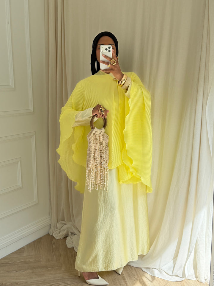 ENSEMBLE ROBE CAPE JAUNE