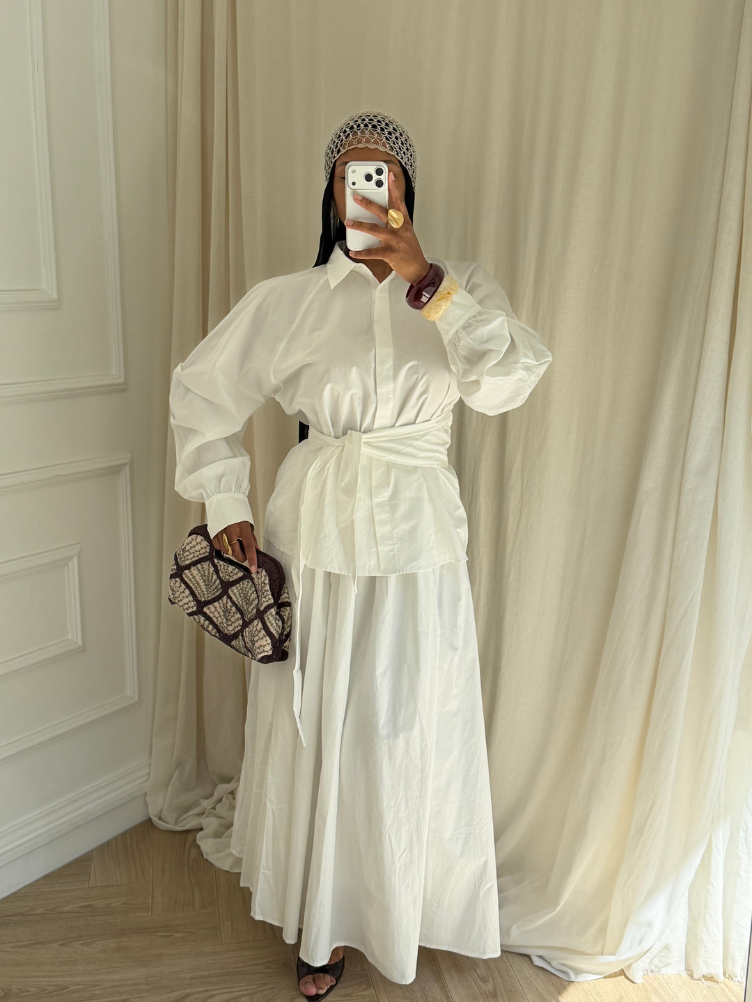 ENSEMBLE JUPE MAIRAH BLANC