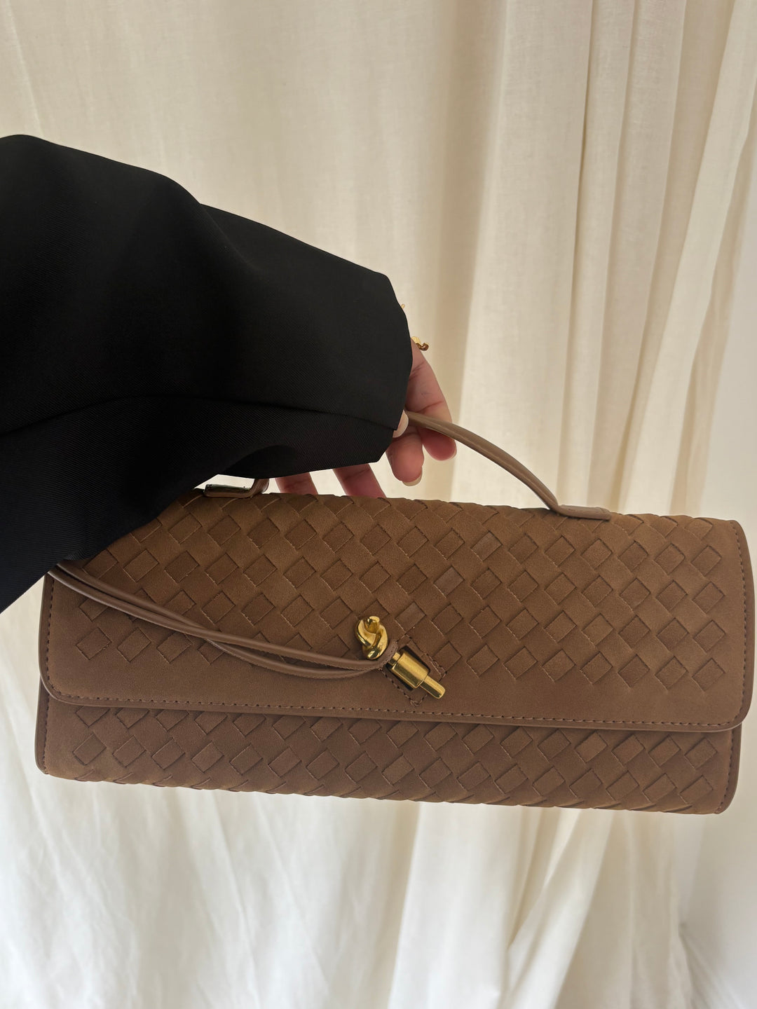 POCHETTE DAIM CAMEL