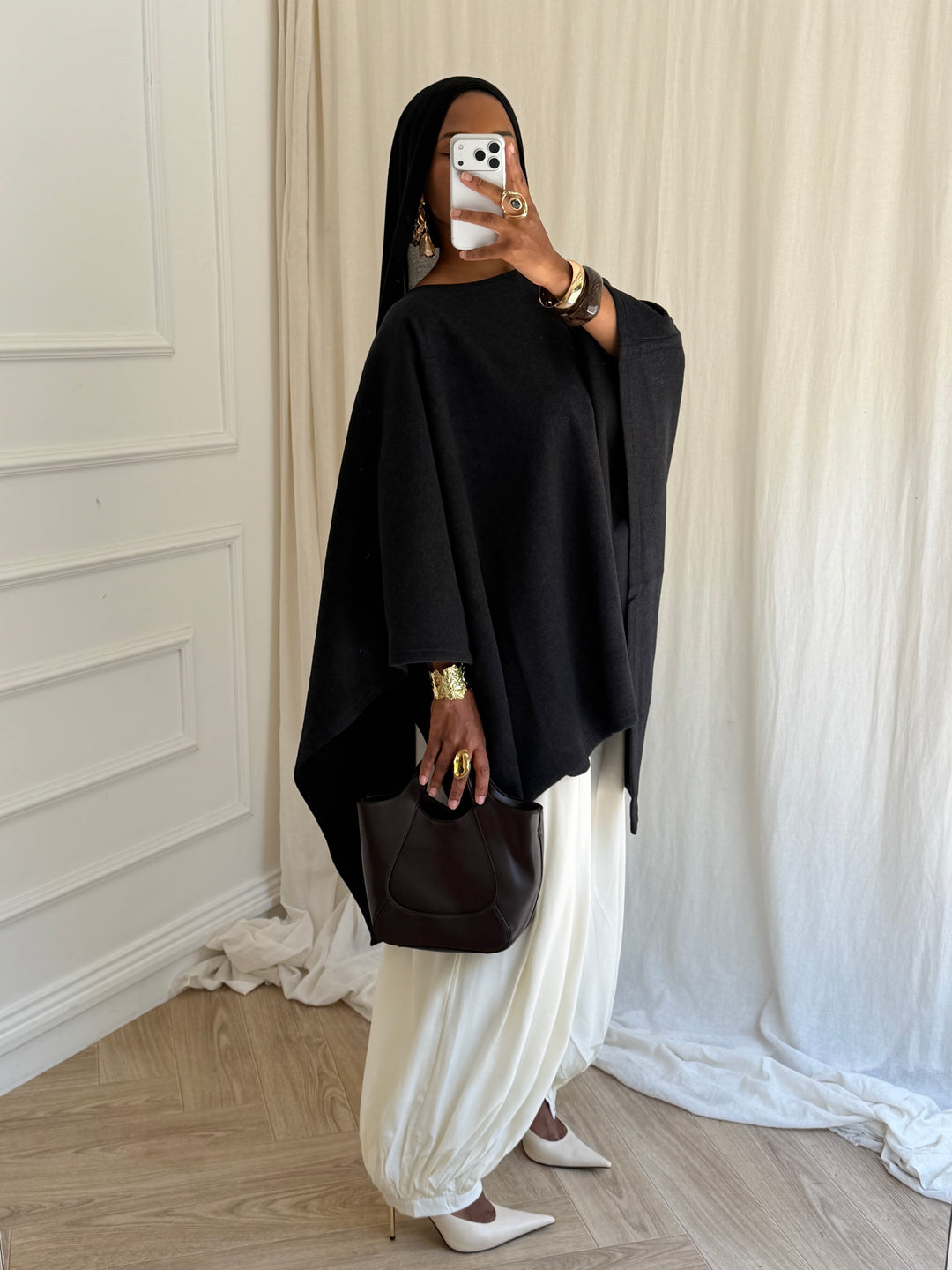 PONCHO WINTER NOIR