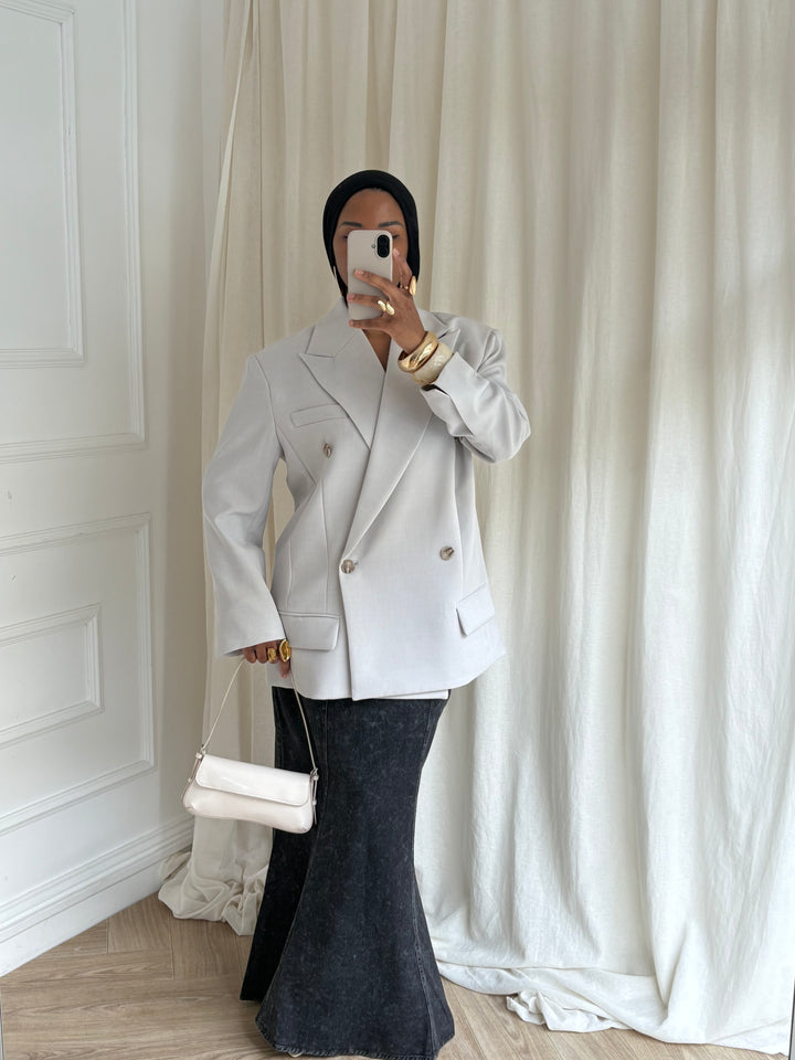 JUPE LONGUE SIRÈNE DENIM BLACK
