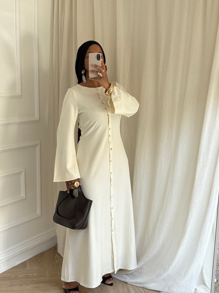 ROBE BOUTONNÉE CRÈME
