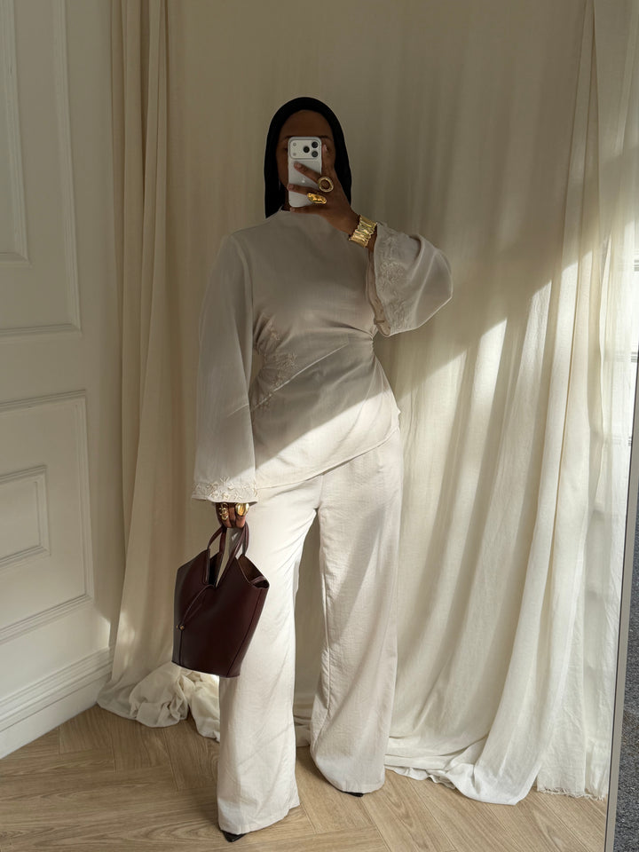 ENSEMBLE BRODERIE BEIGE