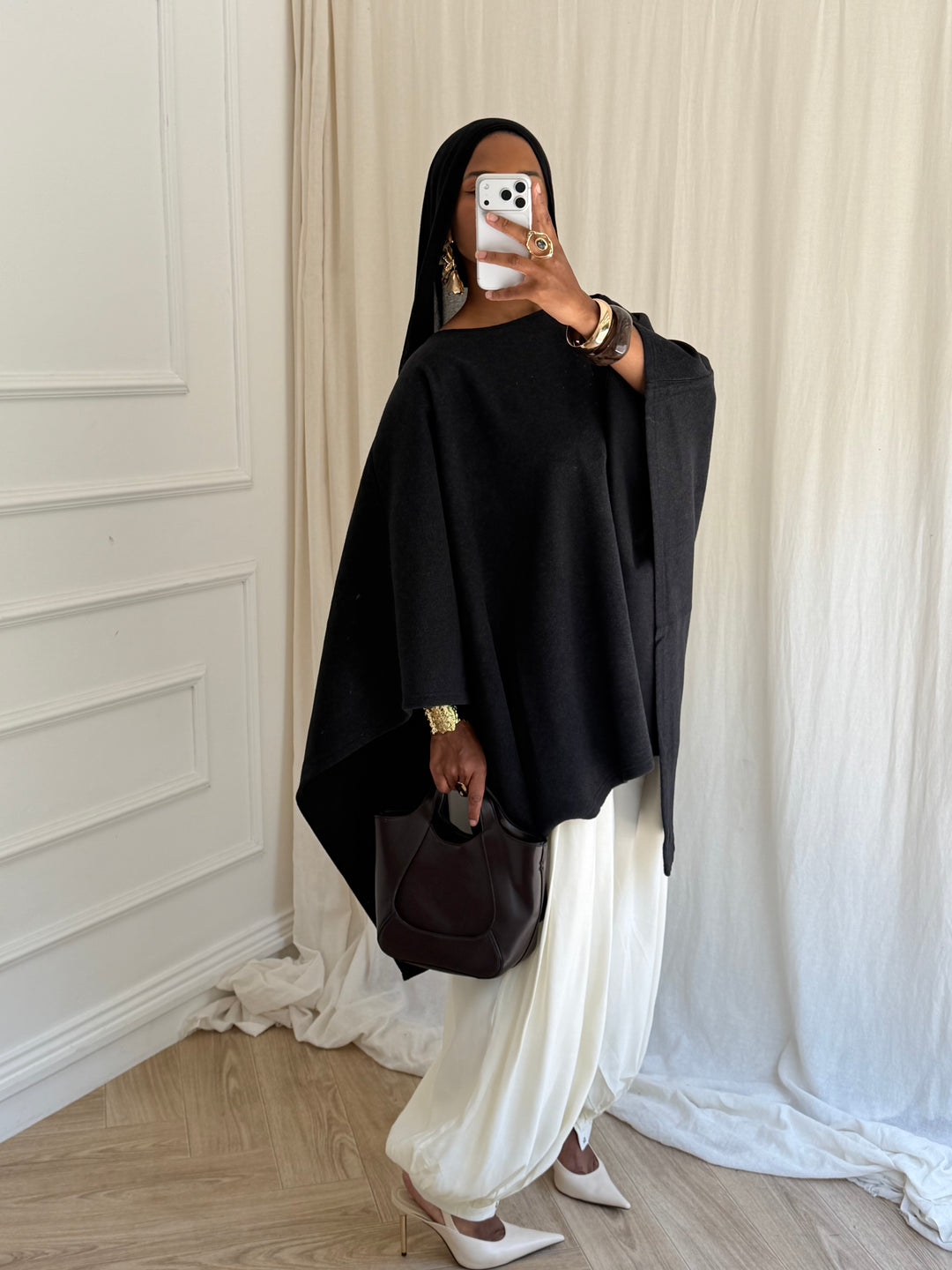 PONCHO WINTER NOIR