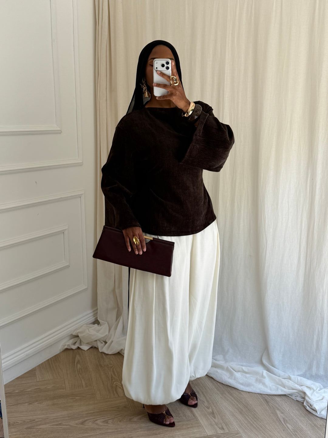 PANTALON COUPE BALLON CRÈME