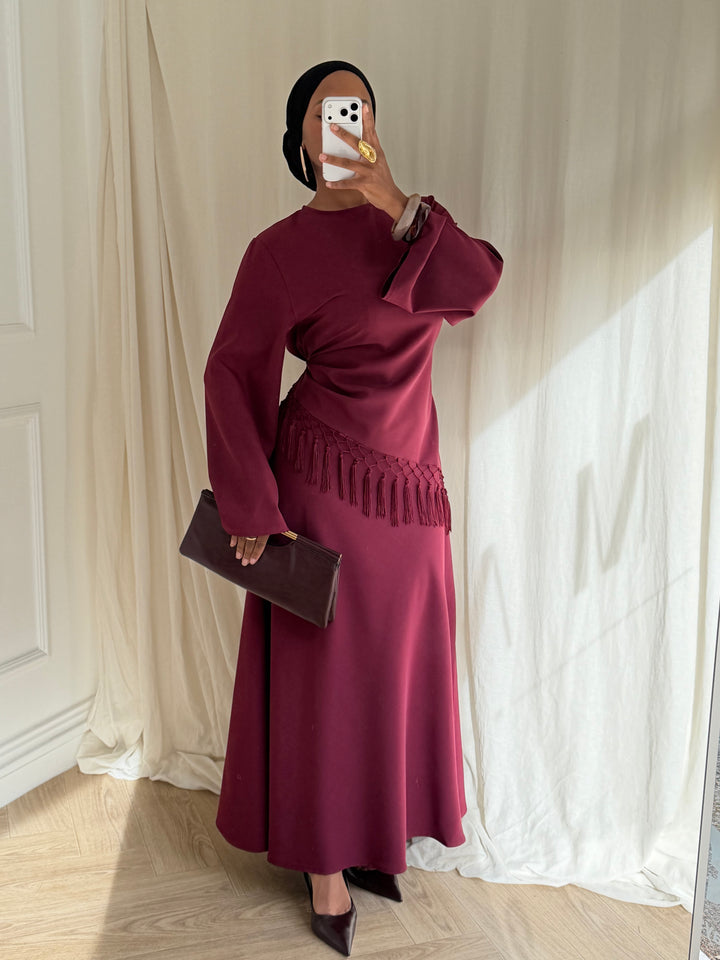ROBE POCHOHONTAS BORDEAUX