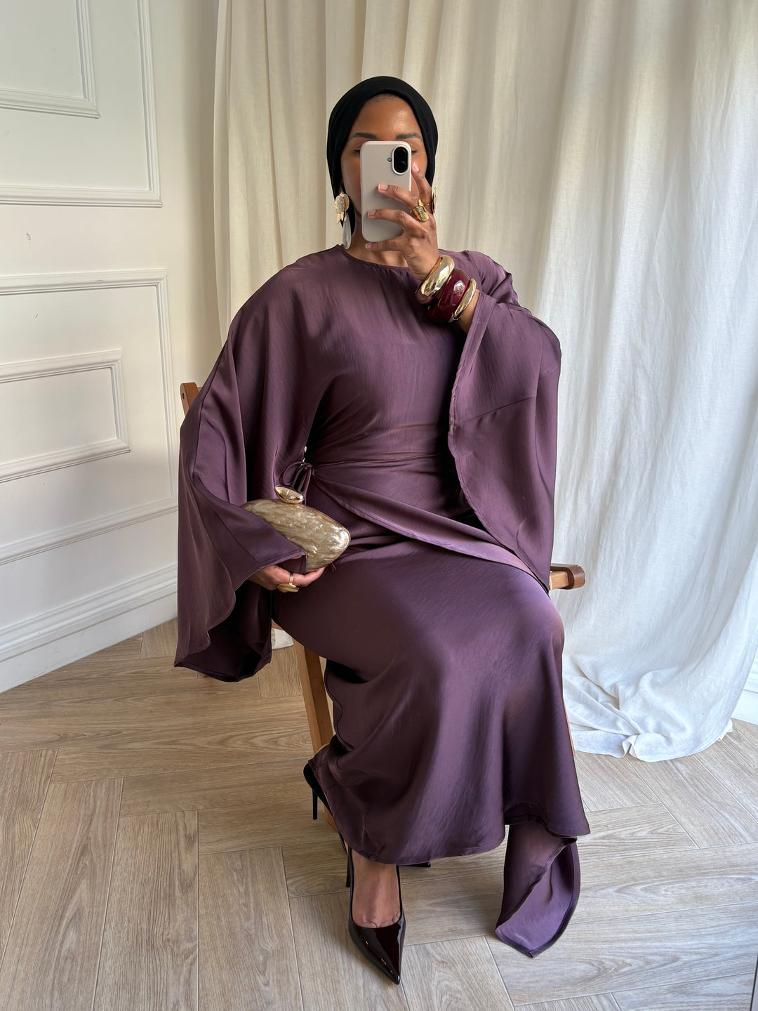 ROBE BUTTERFLY AUBERGINE