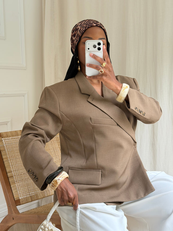 BLAZER CROISÉ PREMIUM CAMEL