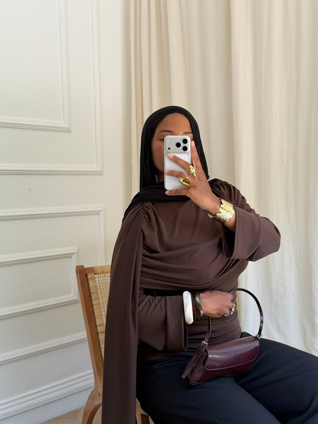 Blouse AVA TAUPE MARRON