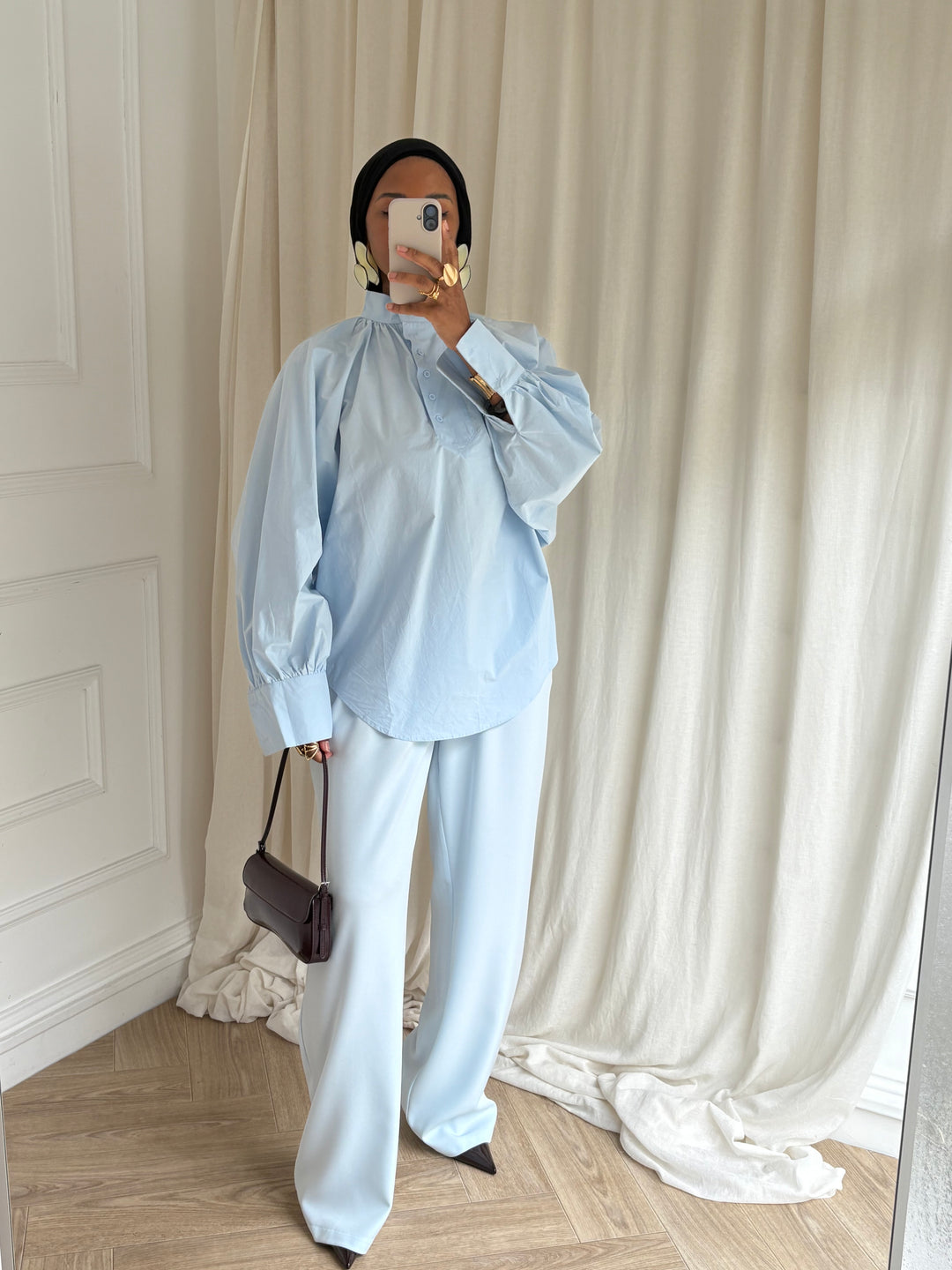 BLOUSE MIREILLE BLEU CIEL