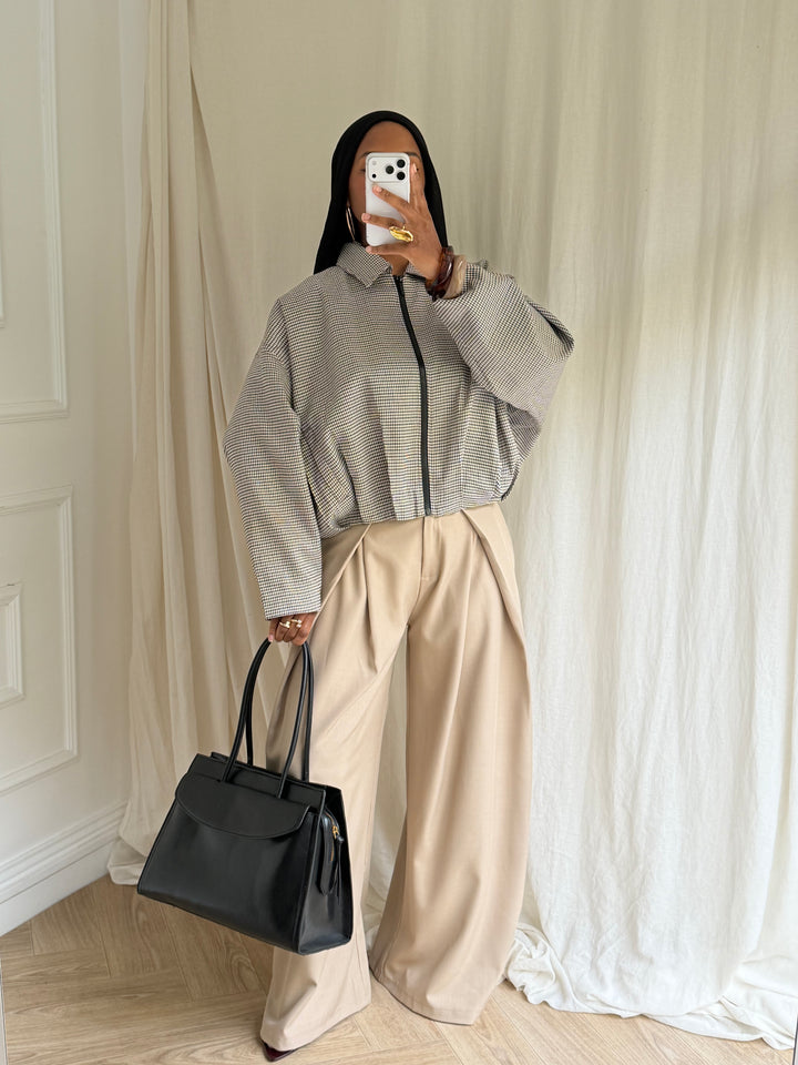 PANTALON OVERSIZED TAUPE CLAIR