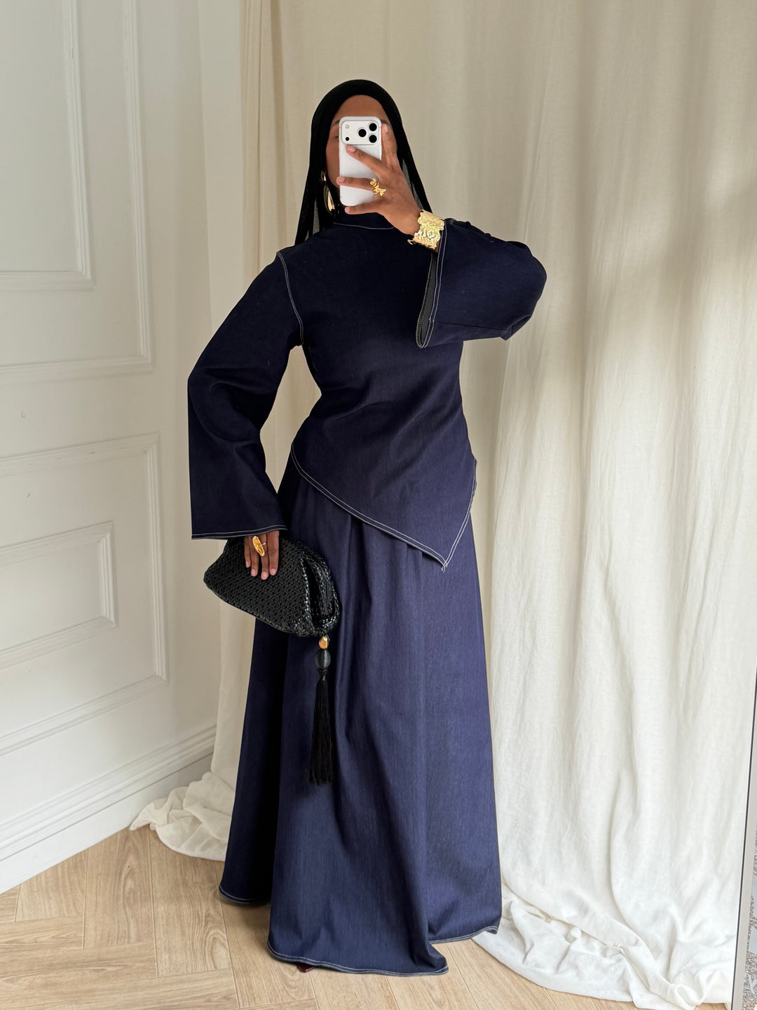 SET JUPE STYLE JEAN BLEU