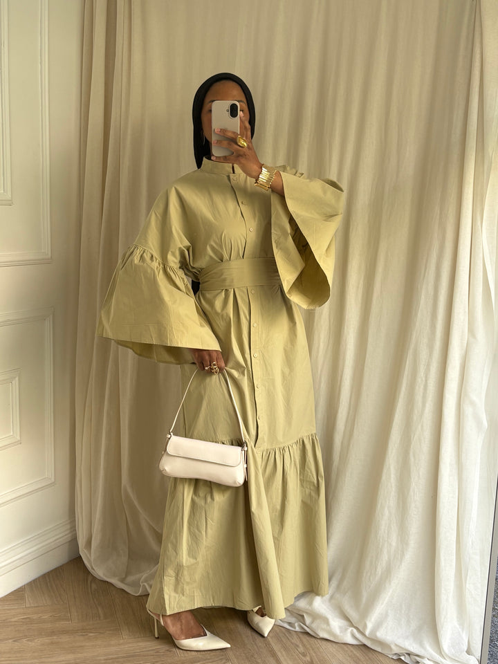 ROBE COTON À CEINTURE AVOCAT