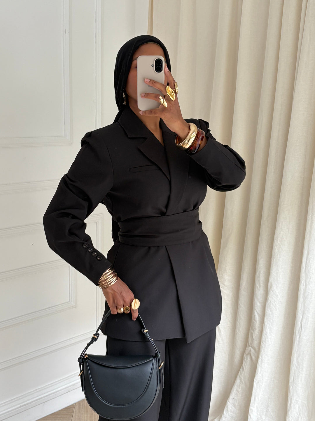 BLAZER PREMIUM CEINTURE NOIR