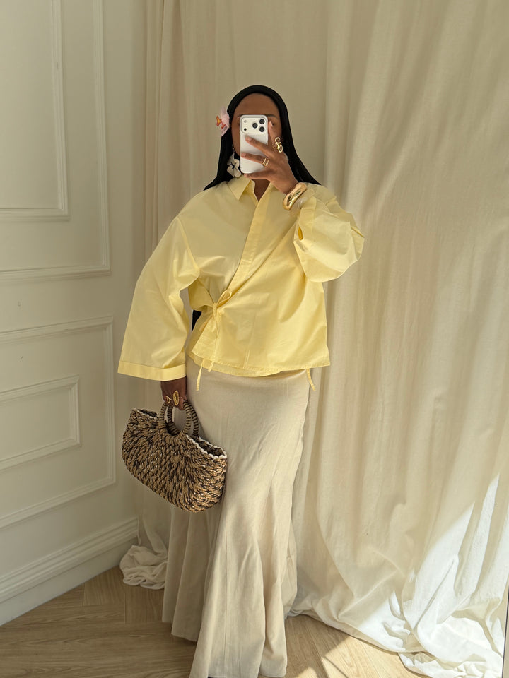 BLOUSE CROISÉ JAUNE
