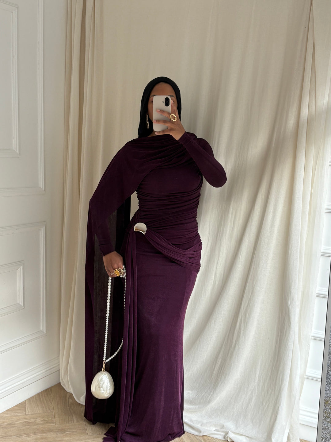 ROBE GALA AUBERGINE