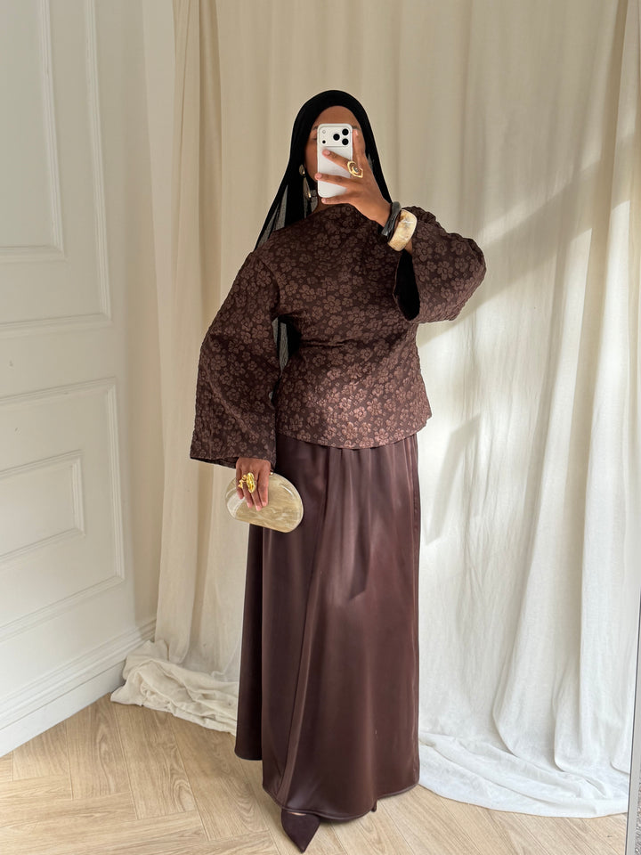 ENSEMBLE JUPE ASSA MARRON