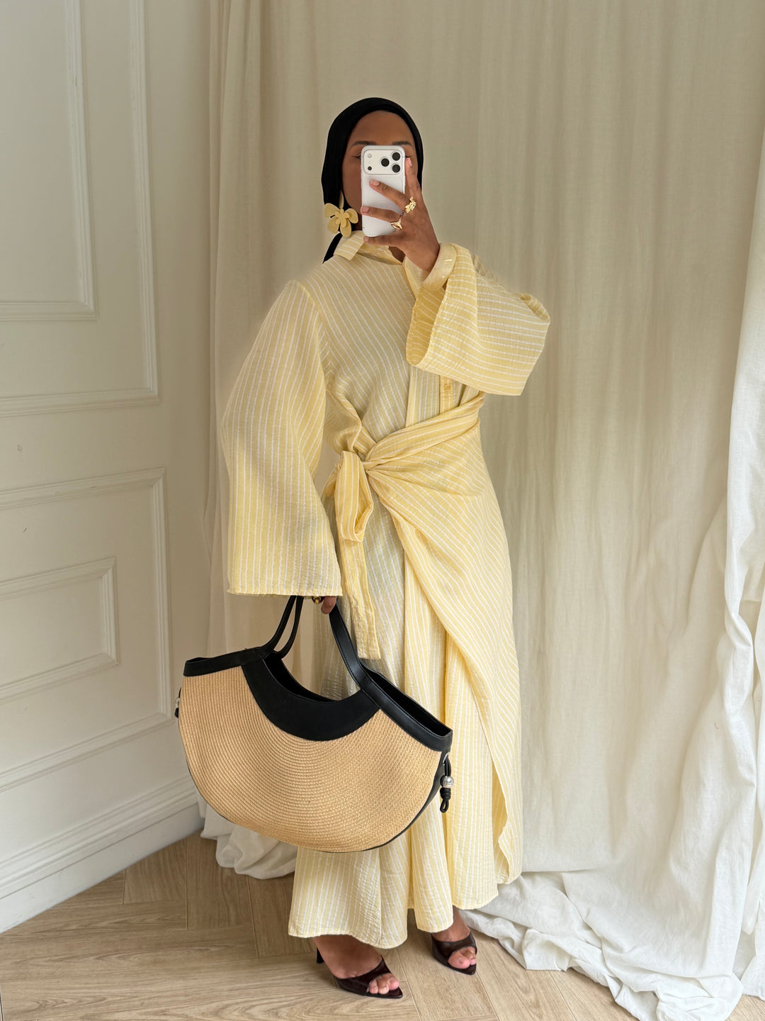ROBE RAYURES SOUMEYA JAUNE