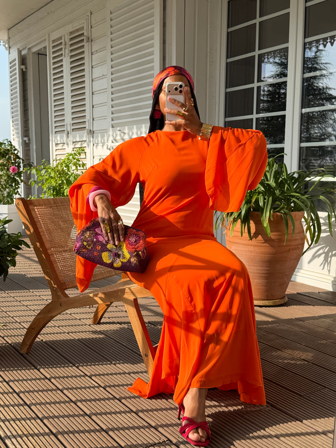 ROBE SIRÈNE VOILAGE LUXE ORANGE