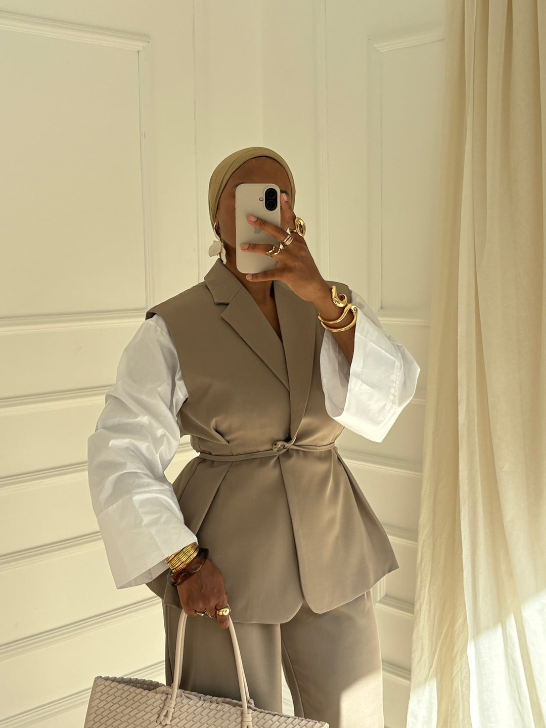 BLAZER PREMIUM SANS MANCHES TAUPE