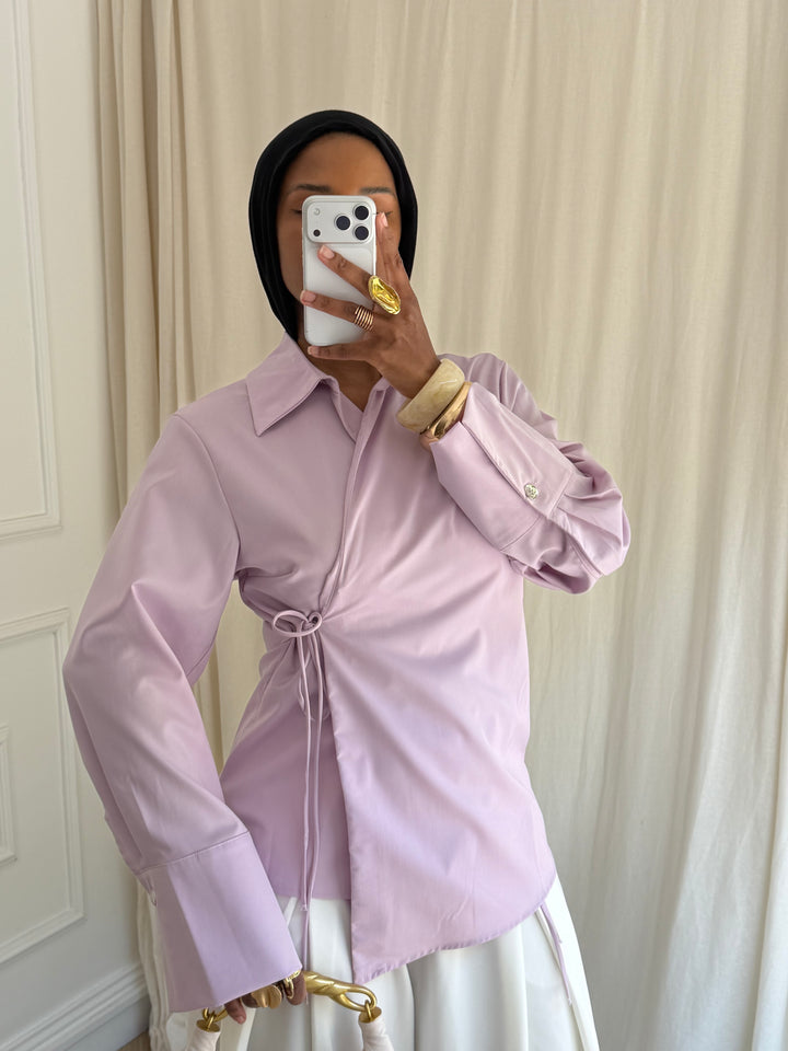 BLOUSE CROISÉ MAUVE