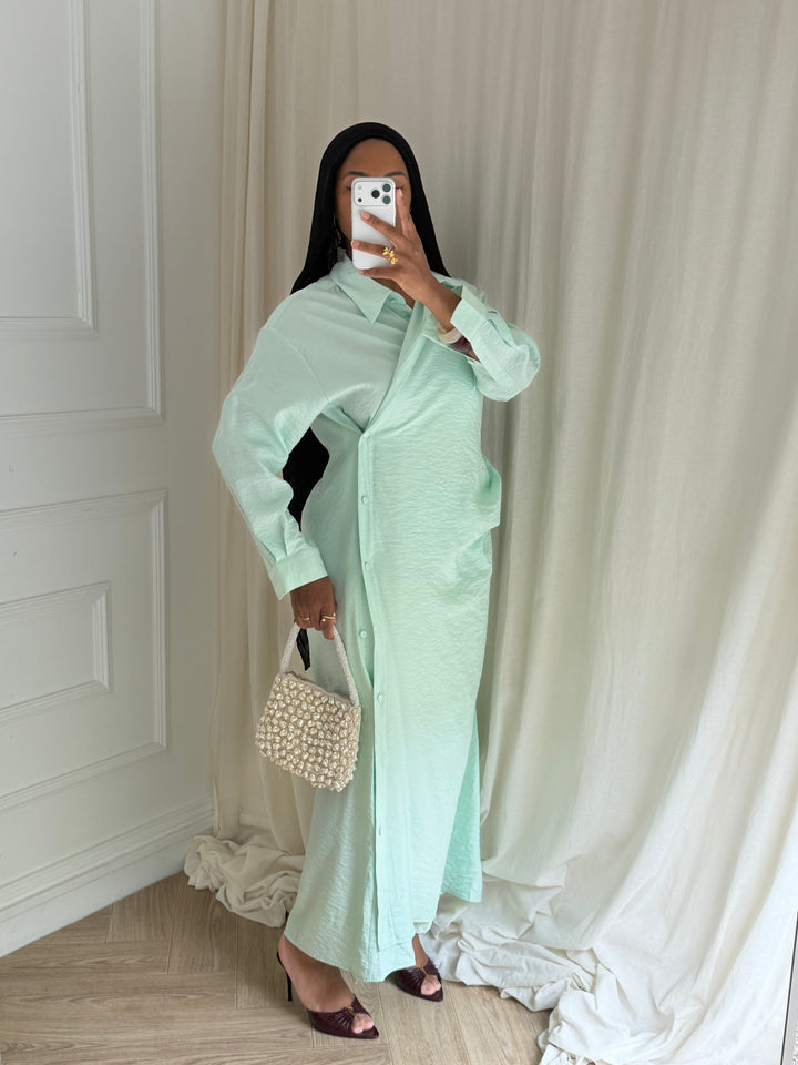 ROBE CHEMISE VERT D’EAU
