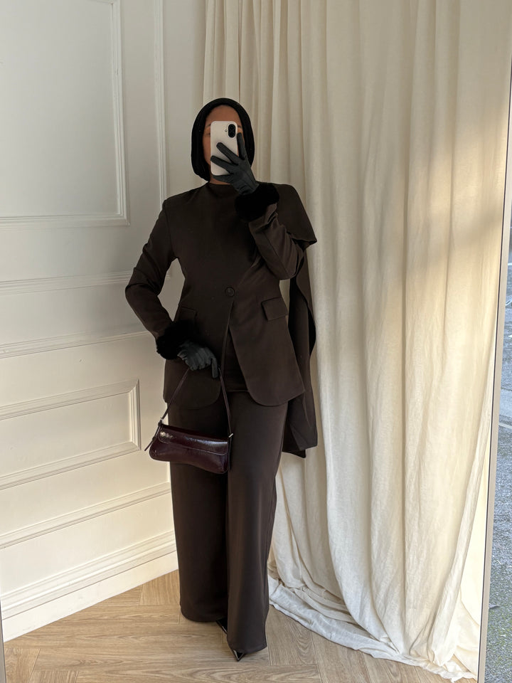 ENSEMBLE BLAZER CAPE INTÉGRÉ