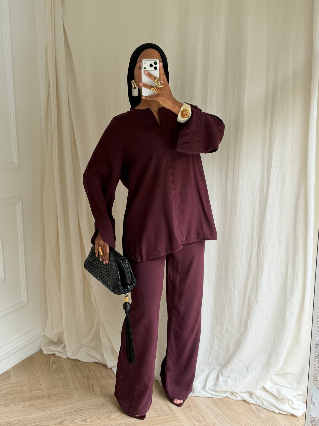 ENSEMBLE RAYON BORDEAUX