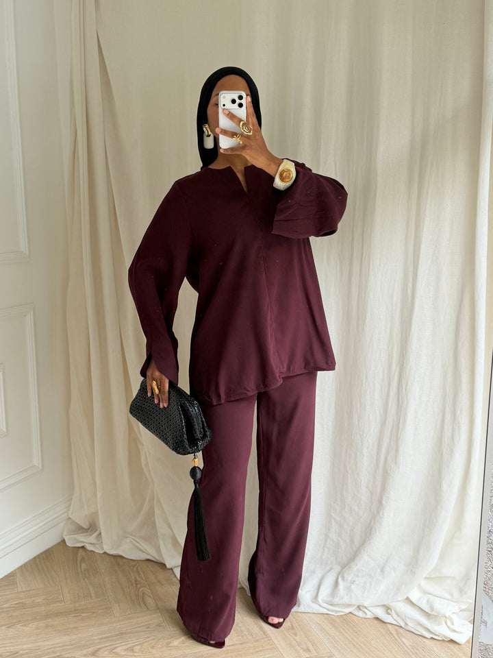 ENSEMBLE RAYON BORDEAUX