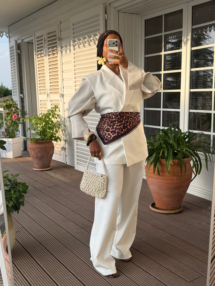 BLAZER PREMIUM SANS MANCHES BLANC