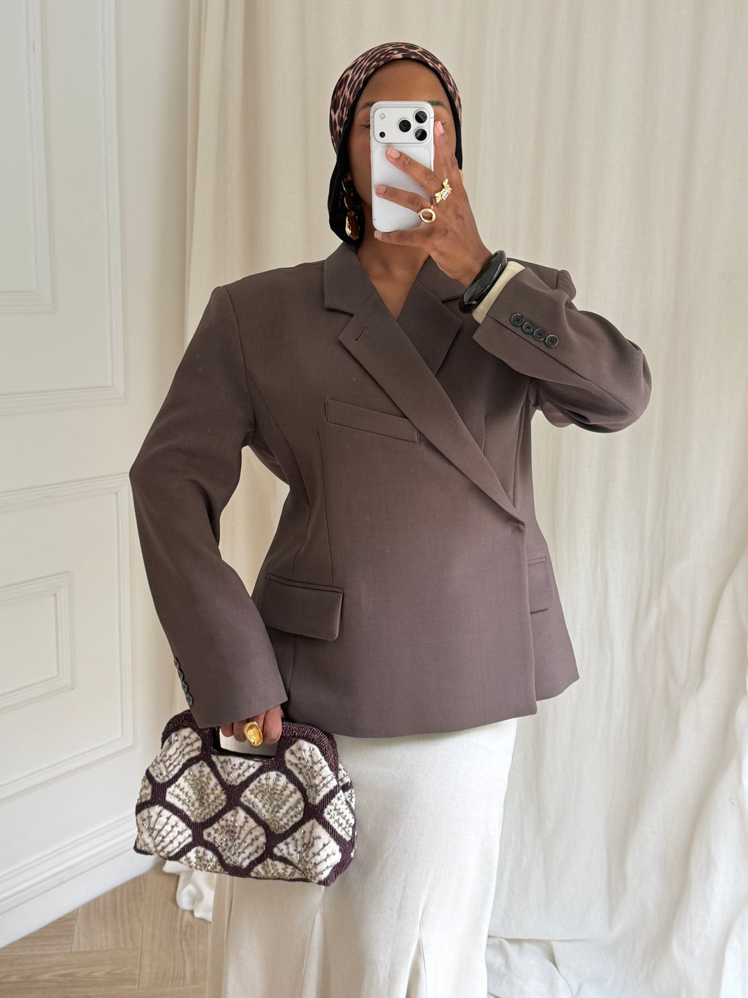BLAZER CROISÉ PREMIUM MARRON