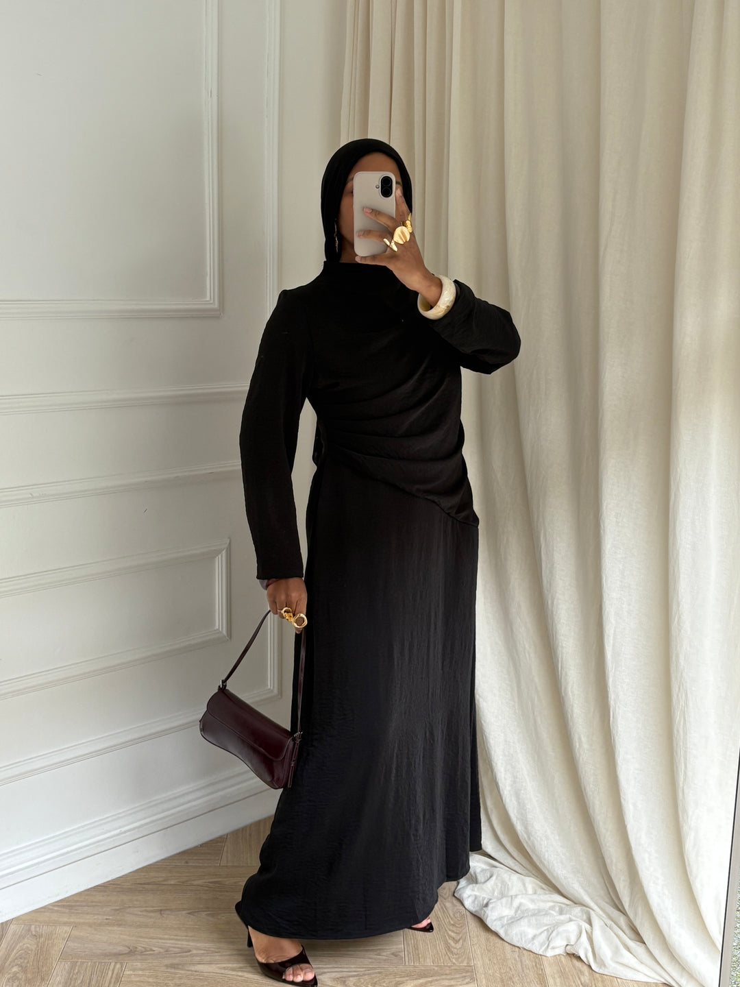 MAXI DRESS DRAPÉE PREMIUM NOIRE