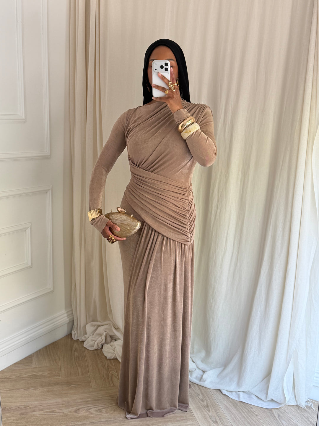 ROBE COKTAIL TAUPE