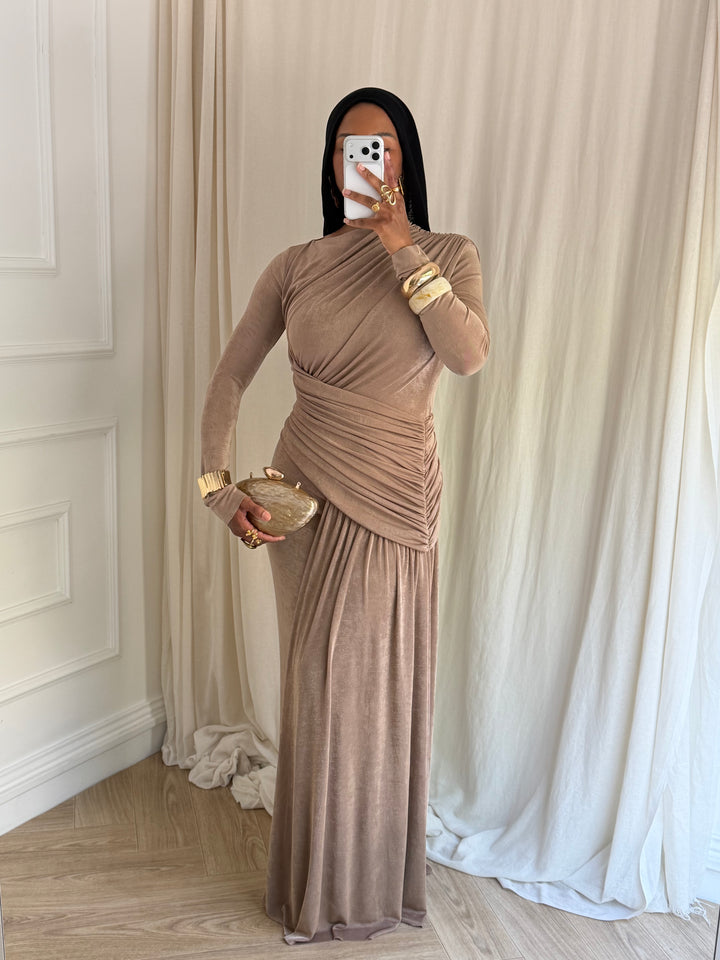 ROBE COKTAIL TAUPE