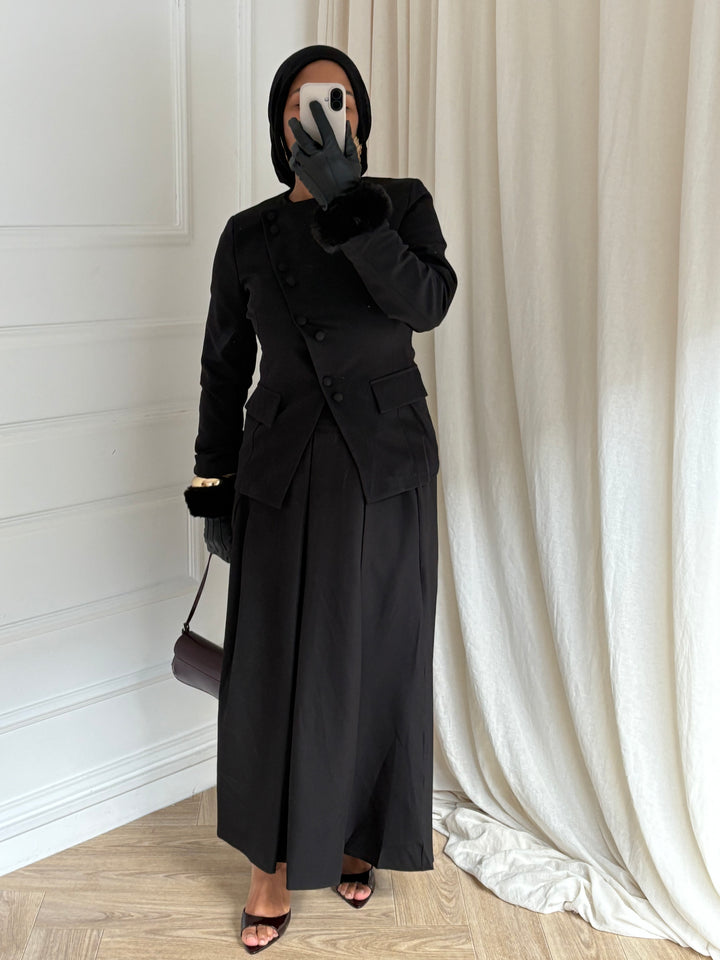 GILET COURT TAILLEUR NOIR