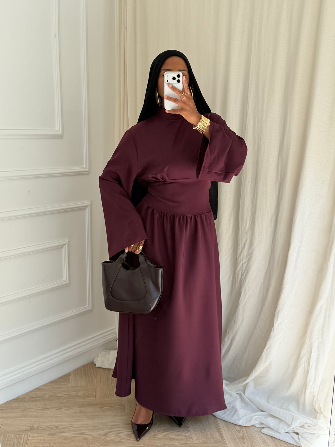 ROBE CINTRÉ JOHA BORDEAUX